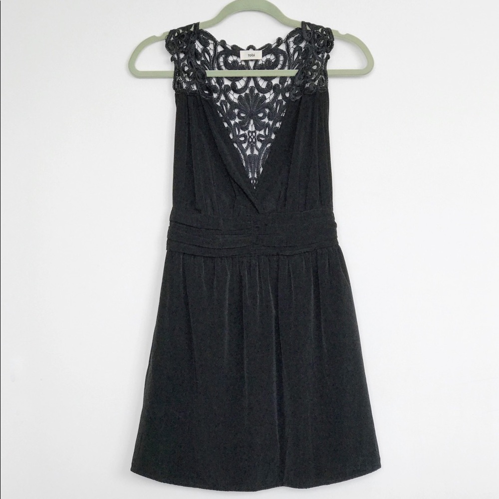 Lace open-back mini dress (LBD)